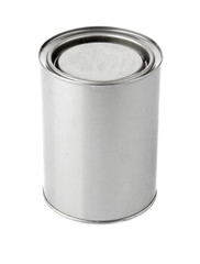 tin can with paint isolated on white background