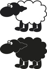 Comic-Schaf schwarz und weiß