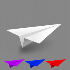 Vector origami airplane set