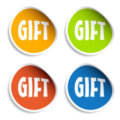 vector gift sign stickers
