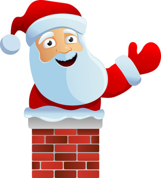 Santa in the chimney. To see the other vector santa illustrations , please check Christmas collection.