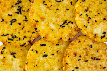 round golden cookies