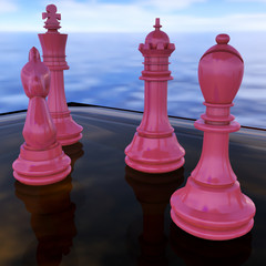 Sunset  chess battle
