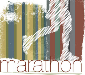 Marathon runner in abstract background. Vector illustration - 37415959