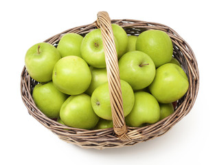 basket with green apples