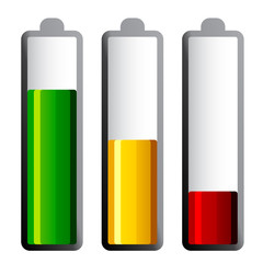 vector batteries with different charge levels