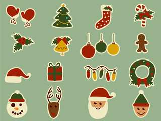 Retro christmas design elements . To see the other vector Christmas illustrations , please check Christmas collection.