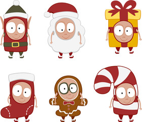 christmas kids set 1 - vector