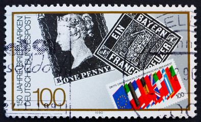 Postage stamp Germany 1990 First postage stamps