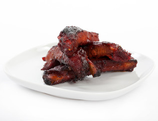 Chinese spare ribs on a plate