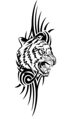 Vector illustration head tiger with patterns