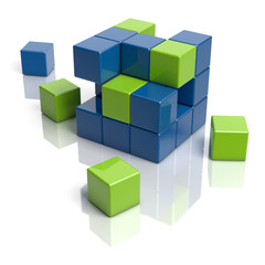 Obraz premium Grüne und blaue Bausteine