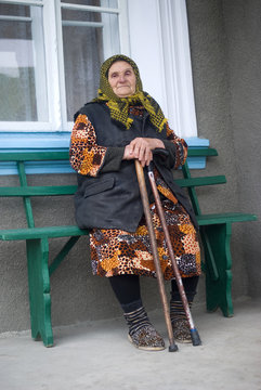 Poor Elderly Woman Of Eastern Europe