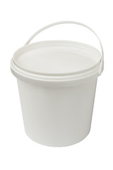 white plastic bucket - obrazy, fototapety, plakaty