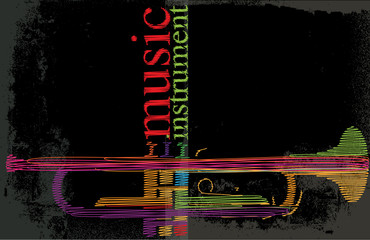Abstract trumpet. Vector illustration