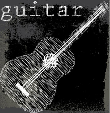 Abstract guitar. Vector illustration