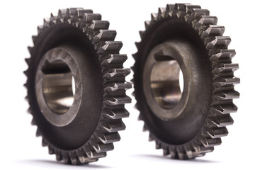 Mechanical gears closeup