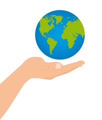 floating planet over hand