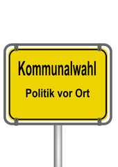 Schild Kommunalwahl