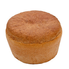 russian black bread round isolated