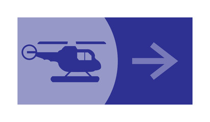 signe, symbole, picto, logo, flèche, hélicoptère, héliport