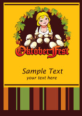 Oktoberfest girl. Girl with beer.