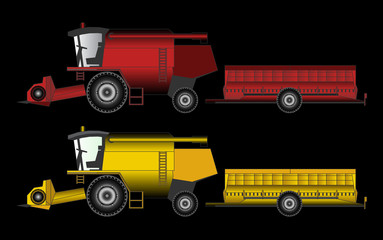 harvester tractor agricultural equipment, vector