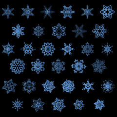 Set of snowflake, vector