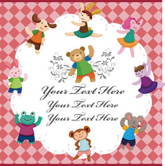 cartoon animal dancer seamless pattern