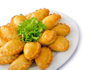 Patties stuffed with meat in the plate