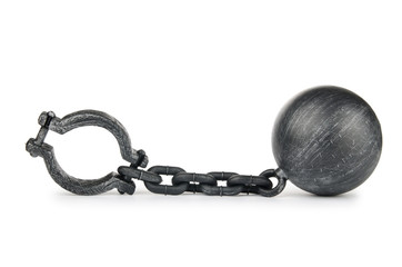 Metal shackles isolated on the white