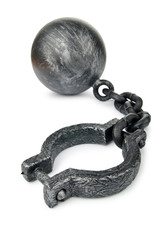 Metal shackles isolated on the white
