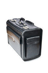 Black briefcase isolated on the white