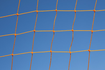 Soccer Goal Net Against Blue Sky