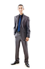 Young bisinessman isolated on white