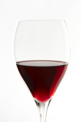 Red wine glass  isolated on white background
