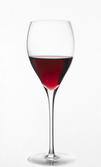 Red wine glass  isolated on white background