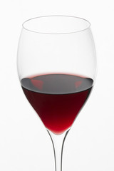 Red wine glass isolated on white background