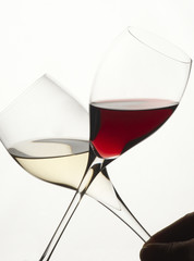 Red wine glass  isolated on white  background