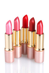 Obraz premium beautiful lipsticks isolated on white
