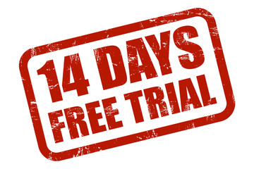 Grunge Stempel rot 14 DAYS FREE TRIAL