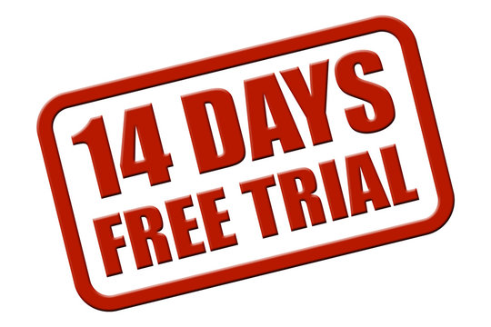 Stempel rot rel 14 DAYS FREE TRIAL