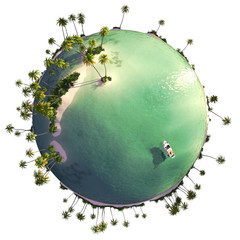 Paradise island globe