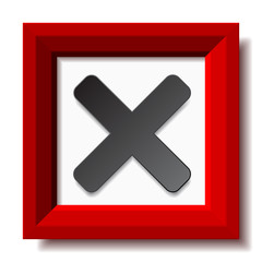 Obraz premium vector red negative checkmark