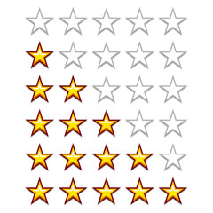 vector simple yellow rating stars