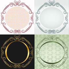 Four inwrought frames in antique style. Round