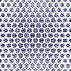 An openwork blue pattern of ethnic style