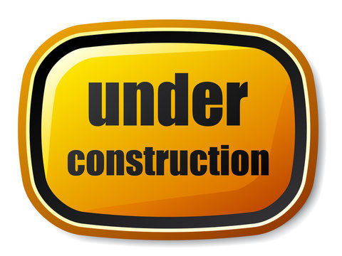 vector under construction rectangle rounded button