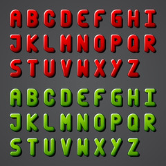 vector shiny font alphabet
