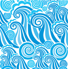 Fototapeta premium Seamless pattern with waves.